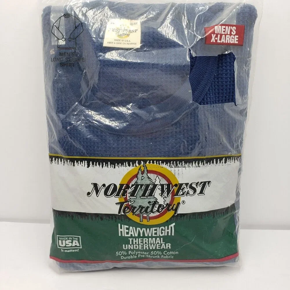 Vtg Northwest Territory Thermal Underwear Long Sleeve Shirt Heavyweight USA NIP